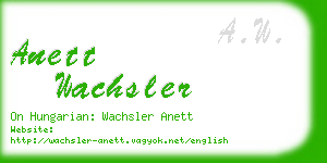 anett wachsler business card